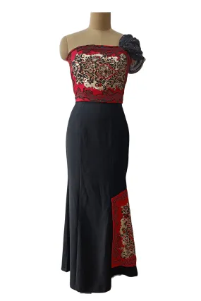 Vermilion Red Mermaid Gown