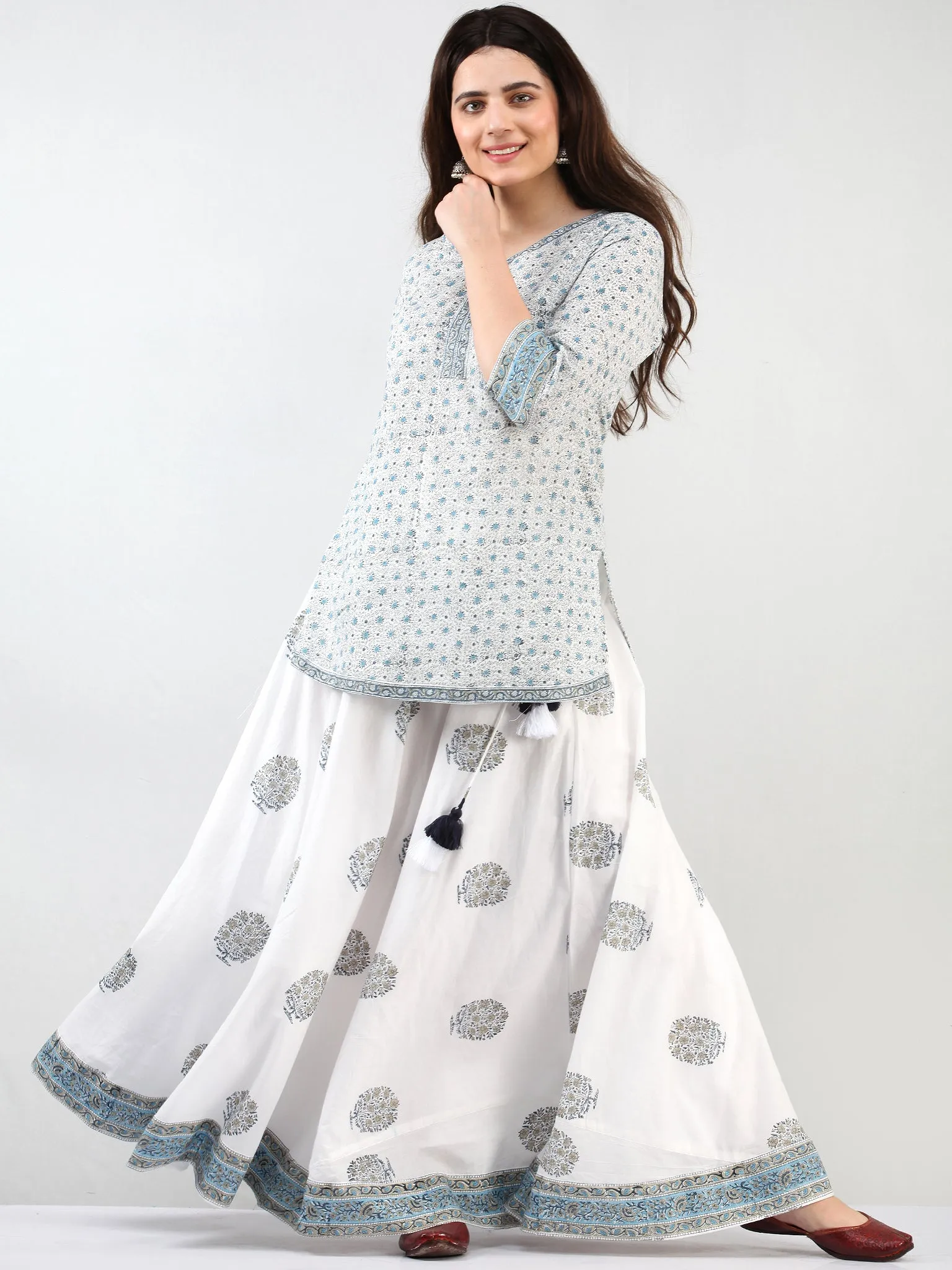 Zohra Aadhina - Set of Top Skirt & Dupatta - KS43D2504D