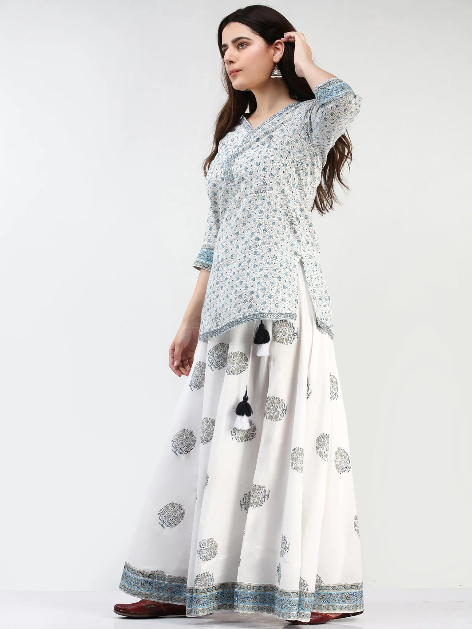 Zohra Aadhina - Set of Top Skirt & Dupatta - KS43D2504D