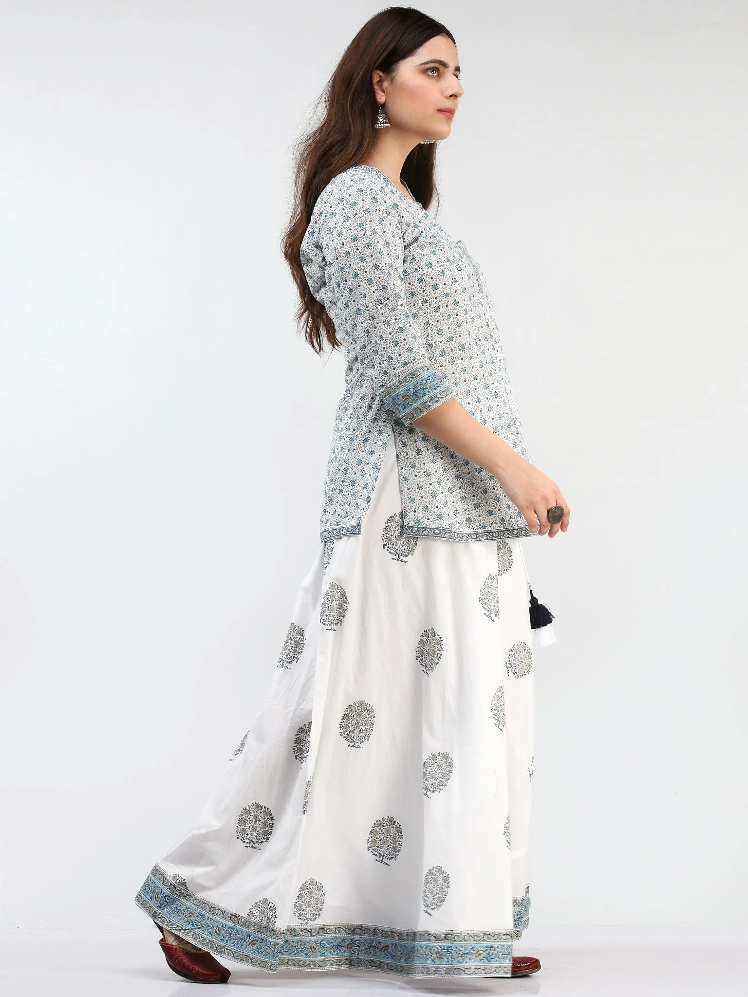 Zohra Aadhina - Set of Top Skirt & Dupatta - KS43D2504D